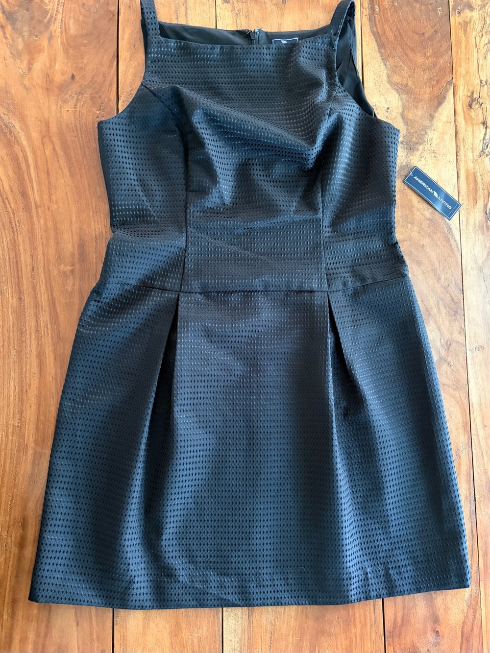 NWT American Living Size 14 Sleeveless Black Textured A-Line Sheath Dress